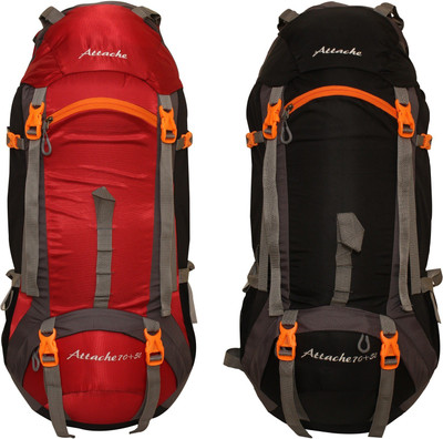 

Attache 1026R Hiking Backpack (Red & Black) Set of 2 With Rain Cover … Rucksack - 75 L(Multicolor)