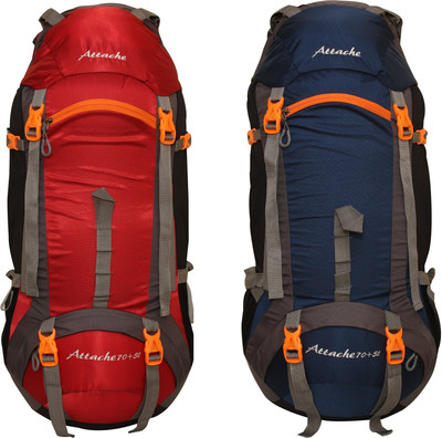 

Attache 1026R Hiking Backpack (Red & Navy Blue) Set of 2 With Rain Cover … Rucksack - 75 L(Multicolor)