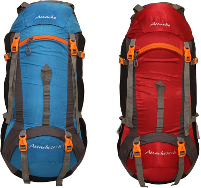 

Attache 1026R Hiking Backpack (Sky Blue & Red) Set of 2 With Rain Cover … Rucksack - 75 L(Multicolor)