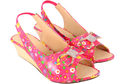 

Glam World Women pink::multi Heels