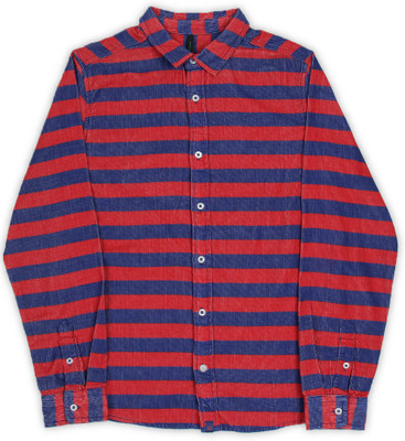 United Colors of Benetton Boys Striped Casual Red, Blue Shirt United Colors of Benetton Boys Striped Casual Red, Blue Shirt