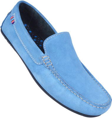 

RSI Men's Sky Blue Leather Loafers For Men(Blue