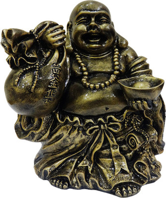 

FABZONE Antique Finish Lord Laughing Buddha Statue God Good Luck Charm Sculputer Handicraft Idol Diwali Decorative Spiritual Puja Vastu Showpiece Figurine - Religious Pooja Gift Item & Murti for Mandir / Temple / Home / Office Decorative Showpiece - 26 cm
