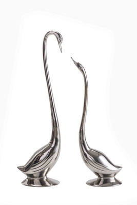 

Sammsara Daffy Swan set of 2 Decorative Showpiece - 22 cm(Aluminium, Steel)