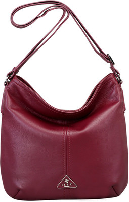 

Ilex London Women Casual Maroon Genuine Leather Sling Bag