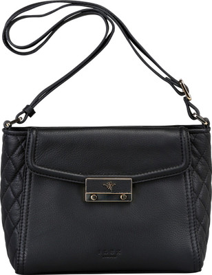 

Ilex London Women Casual Black Genuine Leather Sling Bag