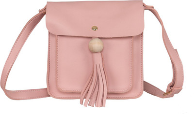 

peaubella Women Casual Pink Leatherette Sling Bag