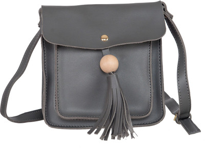 

peaubella Women Casual Grey Leatherette Sling Bag