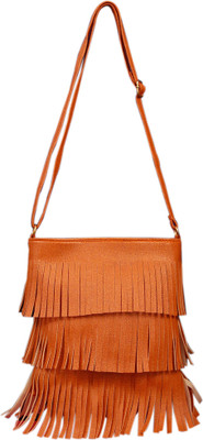 

Great india deal Girls Casual Brown, Beige Leatherette, PU, Rexine Sling Bag, Beige;brown