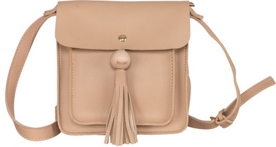 

peaubella Women Casual Beige Leatherette Sling Bag