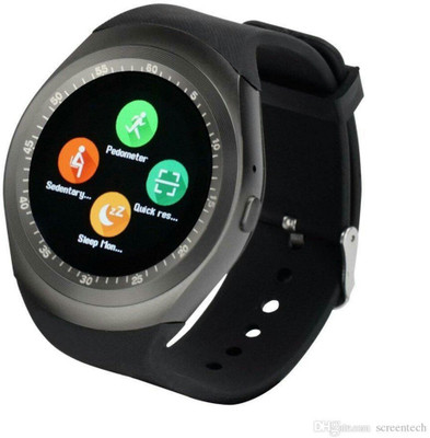 

prague Touch Screen Bluetooth Water Resistant Smartwatch with Pedometer Black Smartwatch(Black Strap Free Size)