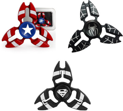 

S.Blaze Combo of 3 Arm Metal Captain America, Spiderman & Superman Fidget Spinner for Kids & Adults(Multicolor)
