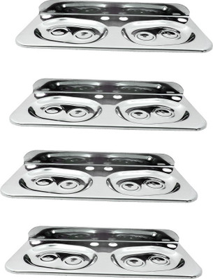 

RoyaL Indian Craft 4 Pcs 11 inch 3 in 1 Stainless Steel Toothbrush Holder(Silver, Wall Mount)