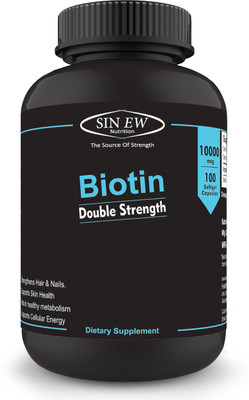

Sinew Nutrition Biotin 10,000mcg (Vitamin B7 for Hair, Skin & Nails) 100 Veg Softgels(100 No)