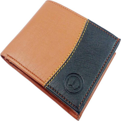 

pocket bazar Boys Tan, Black Artificial Leather Wallet(5 Card Slots), Black;tan