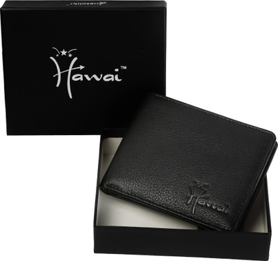 

Hawai Men Black Genuine Leather Wallet(7 Card Slots)