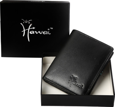 

Hawai Men Black Genuine Leather Wallet(7 Card Slots)