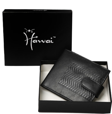 

Hawai Men Black Genuine Leather Wallet(4 Card Slots)
