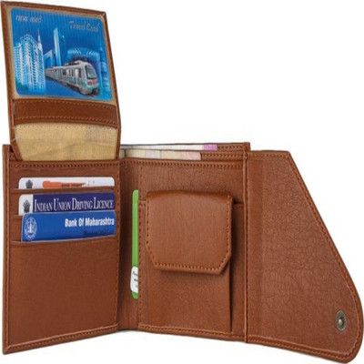 

SP Men Tan Artificial Leather Wallet(5 Card Slots)