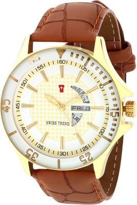 Swiss Trend ST2273 Golden Bezel Exclusive Day & Date Analog Watch  - For Men   Watches  (Swiss Trend)