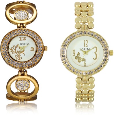LegendDeal New LR203-204 Exclsive Diamond Studed Gold Best Stylish Combo Watch  - For Girls   Watches  (LEGENDDEAL)