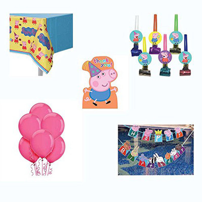 

PARTY PROPZ PEPPA PIG PARTY KIT FOR 6 KIDS/PEPPA PIG BIRTHDAY PARTY DECORATION PARTY/PEPPA PIG BIRTHDAY PARTY SUPPLIES/PEPPA PIG BIRTHDAY PARTY ACCESSORIES(Set of 31)