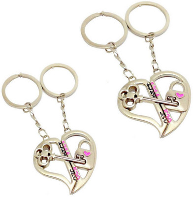 

MGP Fashion Love Heart Couple Metal Gift Key Chain Combo No.109 Key Chain(Multicolor)