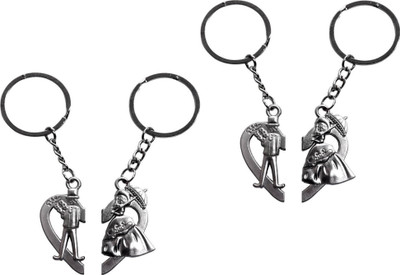 

MGP Fashion Love Heart Couple Metal Gift Key Chain Combo No.105 Key Chain(Multicolor)