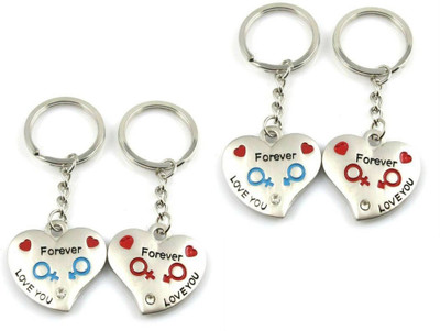 

MGP Fashion Love Heart Couple Metal Gift Key Chain Combo No.97 Key Chain(Multicolor)