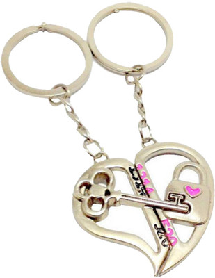 

MGP Fashion Pair of Key And Lock love heart couple Key Chain Key Chain(Multicolor)