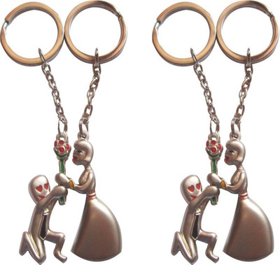 

MGP Fashion Love Heart Couple Metal Gift Key Chain Combo No.106 Key Chain(Multicolor)