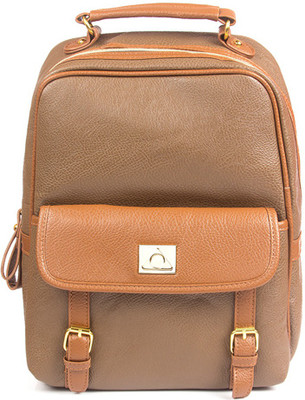 

PERSE 11 inch Laptop Backpack(Brown), Khaki
