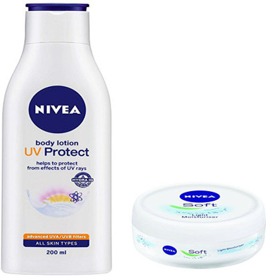 

Nivea UV PROTECT BODY LOTION 200ML + SOFT LIGHT MOITURISER 100ML(300)