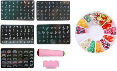 

Royalifestyle Nail Art Stamping Kit Jumbo 5 Image Plates(Multicolor)