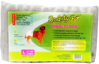 

Pawsitively Disposable Dog Diaper Large 12 Pad (525X350 MM) Disposable Dog Diapers(Pack of 1 L)