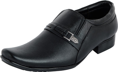 

Madoks Men's Black Leather Slip On For Men(Black