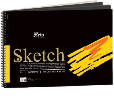 Derwent Black Book Hard Back Sketch Book with Black Paper A3 Landscape   Amazonin Home  Kitchen