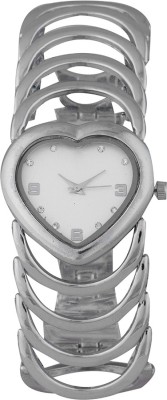 Merchanteshop Heart Dial Silver Plated Diamond Studded Analog Watch  - For Women   Watches  (Merchanteshop)