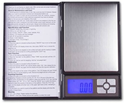 

Skywalk 2000g x 0.01g Notebook Series Digital Scale with 5 Digits LCD Display(Black) Weighing Scale(Black)