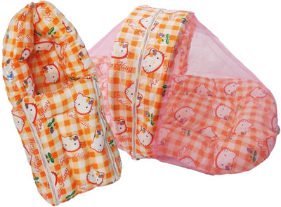 

Dolphin52 Dolphin52- Combo set of BABY BED and BABY BED WITH MOSQUITO NET for babies of AGE: 0-3 months(Multicolor)