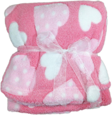 

Babysid Collections Self Design  Coral Blanket(Polyester, Pink, White