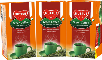 

Nutrus Green Coffee Punch - Pack of 3 (Instant powder form for weight loss) Instant Coffee 40 g(Pack of 3, Green Coffee Flavoured)