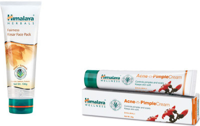 

Himalaya Fairness Kesar Face Wash, Acne n Pimple Cream(Set of 2)