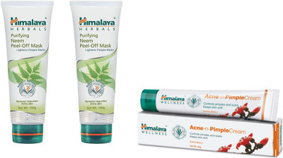 Himalaya Purifying Neem Peel Off Mask, Acne n Pimple Cream, Purifying Neem Peel Off Mask(Set of 3)