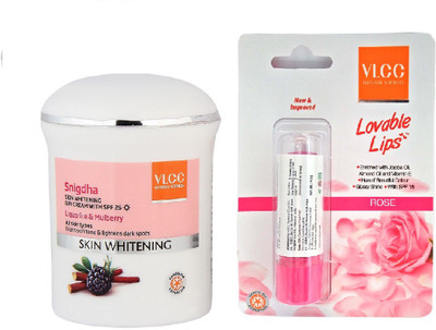 

VLCC SNIGDHA SKIN WHITENING DAY CREAM SPF 25 WITH ROSE LIP BALM SPF 15(Set of 1)