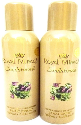 

Royal Mirage Sandalwood Body Spray - For Men(400 ml, Pack of 2)