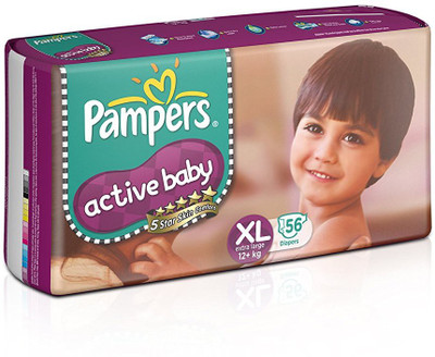 

Pampers Pampers Active Baby Daipers Extra Large Size - 56 Pieces - XL(56 Pieces)
