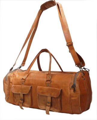 

Anshika International (Expandable) Leather Bag Vintage Brown Genuine Handmade Duffle Bag Travel Duffel Bag(Brown)