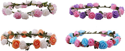 

Sanjog Premium Flower Gracious Tiara/Crown For Girls Women Head Band(Multicolor)