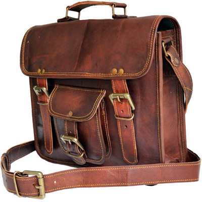 Anshika International 13 inch Expandable Laptop Messenger Bag(Brown)